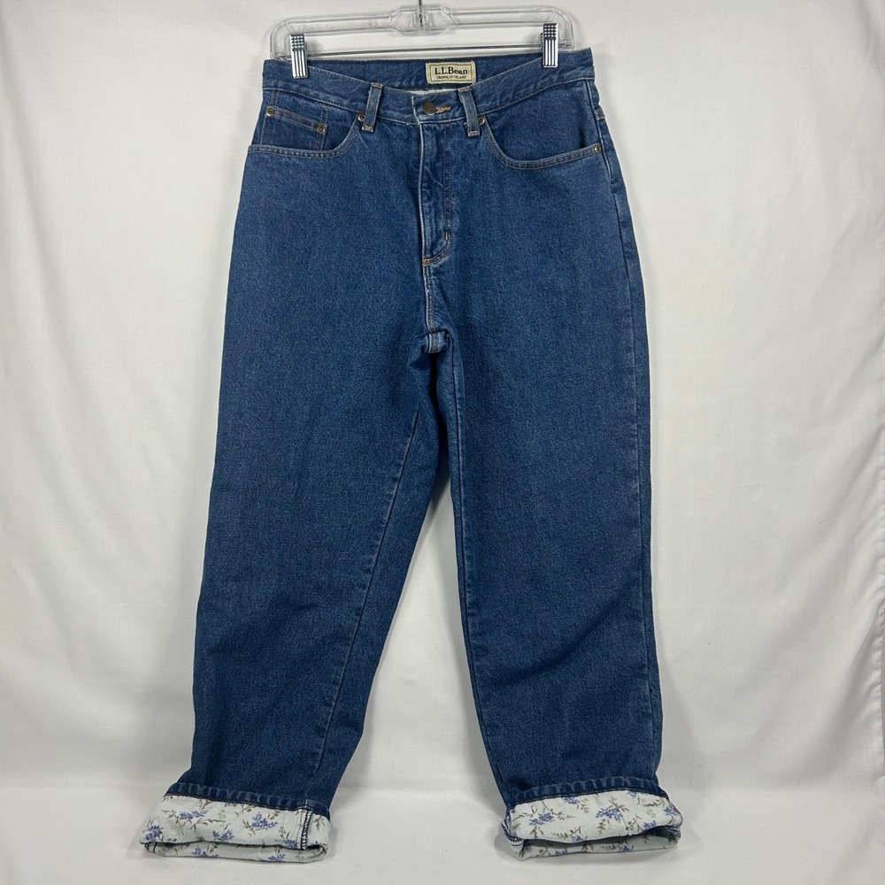 Vintage 2000s L.L. Bean Vintage Floral Lined Relaxed Fit Jeans Size 10 PET